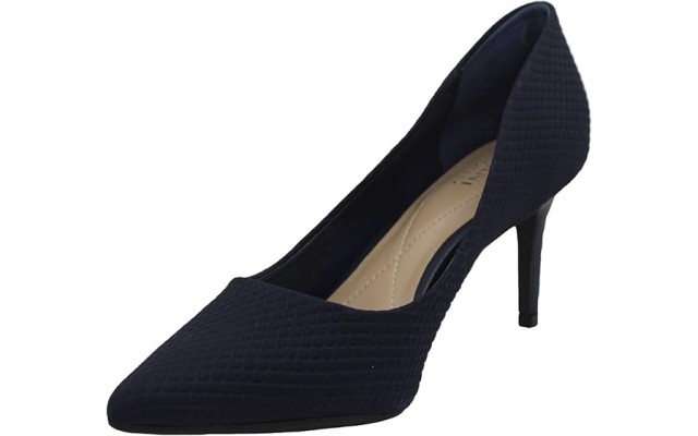  Womens Jeules Leather Pointed Toe Classic Pumps, Navy, 8.5M