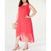  Womens Plus Sleeveless Hi-Low Maxi Dress, 28W, Pink