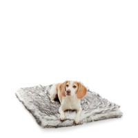 Allied Home Square Faux Fur Dog Bed, Black