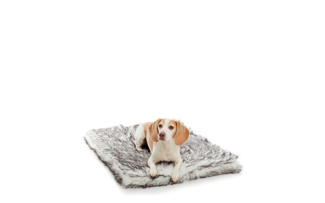 Allied Home Square Faux Fur Dog Bed, Black