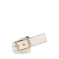Allsaints Women’s Buckle Eyelet Belt, Cream/Gold, Large