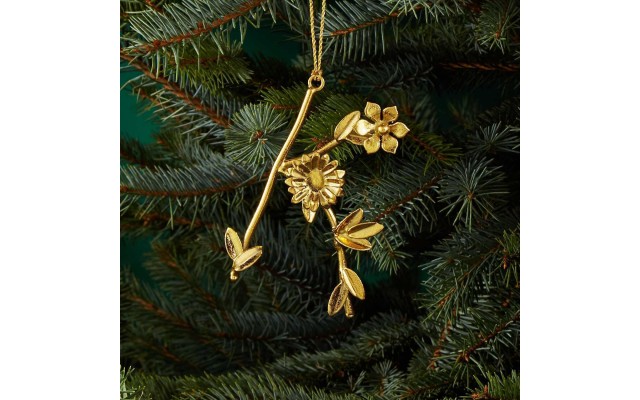  Metal K Leaf Letter Ornament, Gold