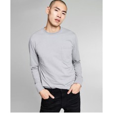 And Now This Mens Pocket Long-sleeve T-Shirt, Gray, L