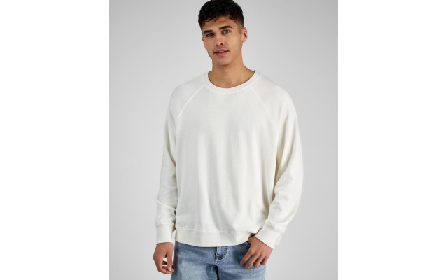  Men’s Raglan Sweatshirt, White, X-Large
