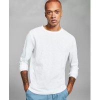 And Now This Men’s Slub Long-Sleeve T-Shirt, White, Medium