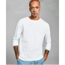 And Now This Men’s Slub Long-Sleeve T-Shirt, White, Medium