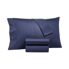 Aq Textiles Camden Sateen 1250 Thread Count 4 Pc. Sheet Set, Navy, King