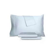 AQ Textiles Thread Count 400 Cotton Sheet Set, King, Light Blue