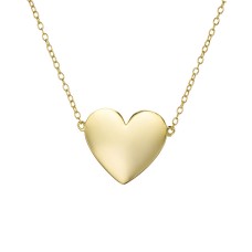 Aqua Heart Pendant Necklace in 18K Gold-Plated Sterling Silver