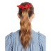  Printed & Denim Bow Detail Scrunchies Bandana, Set of 3