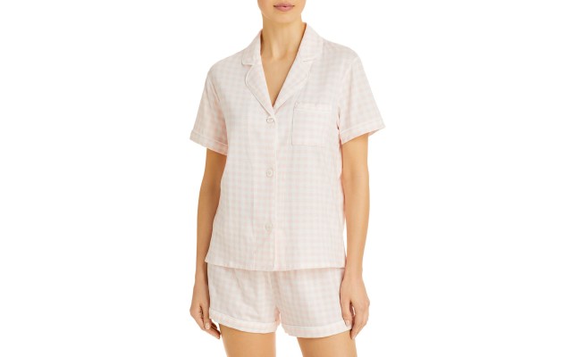  Printed Pajama Set, Pink, Small