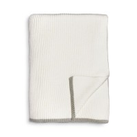 Aqua Ribbed Knit Throw, Beige, 60″L x 80″W