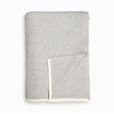 Aqua Ribbed Knit Throw, Gray, 60″L x 80″W