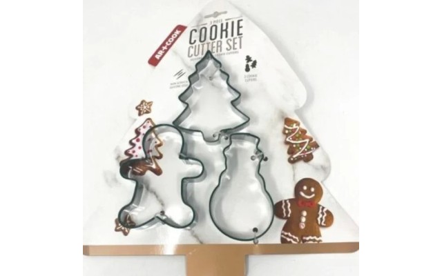 Art and Cook 3 Piece Christmas Cookie Cutter Set