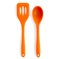 Art & Cook Silicone Slotted Turner & Solid Spoon, Set of 2