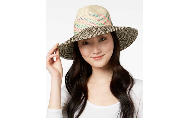  ’90s Remix Large-Brim Fedora (Natural Black, One Size)