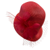  Cloche W/feather And Net, Red