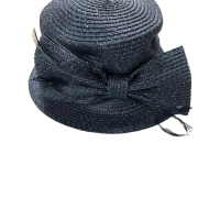 August Hat Company Metallic Bow Cloche Hat, Navy