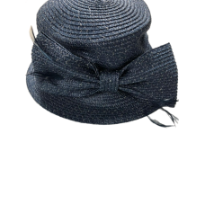 August Hat Company Metallic Bow Cloche Hat, Navy