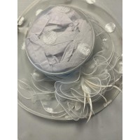 August Hat Company Organza Dot Widebrim Hat, Ivory