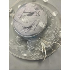 August Hat Company Organza Dot Widebrim Hat, Ivory