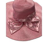 August Hat Company Pearl Big Bow Widebrim Hat, Pink
