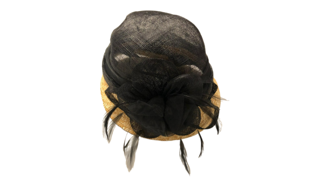  Wheat Straw Border Hat, Black