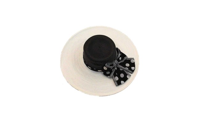  Womens Church Ornate Hat (Black/White, One Size)