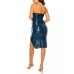 B Darlin Juniors’ Sequin Asymmetrical-Hem Dress, Peacock, 5/6