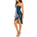 B Darlin Juniors’ Sequin Asymmetrical-Hem Dress, Peacock, 5/6