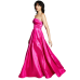  Juniors’ Strapless Stretch Taffeta Ball Gown Dress, Pink, 9/10