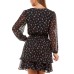 B Darlin Womens Juniors’ Floral Fit & Flare Dress, Black/5-6
