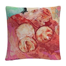 Baldwin Pat Saunders-White 3 Circles Abstract Red Industrial Decorative Pillow, 16″ x 16″, Red