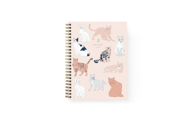 Cats Spiral Notebook, Beigekhaki, 6″ x 8″
