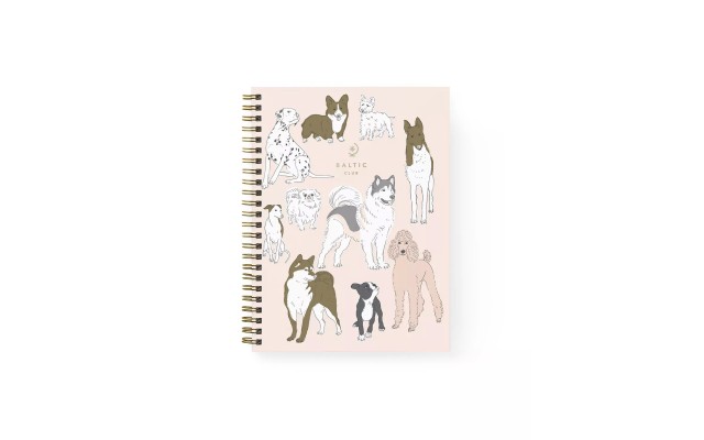  Dogs Spiral Notebook, Beigekhaki, 6″ x 8″
