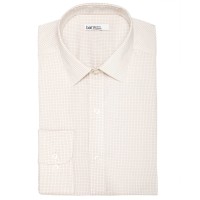 Bar III Long Sleeve Button Down Shirt (White/Tan, 15 32-33)