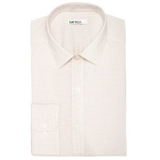Bar III Long Sleeve Button Down Shirt (White/Tan, 15 32-33)