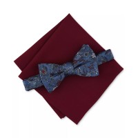 Bar III Men’s Cambridge Floral Bow Tie & Pocket Square Sets, wine