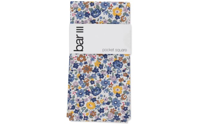  Men’s Ansley Floral Pocket Square, Navy