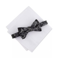 Bar Iii Men’s Troude Floral Pre-Tied Bow Tie, Black