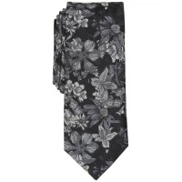 Bar III Men’s Troude Skinny Floral Tie, Black