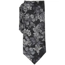 Bar III Men’s Troude Skinny Floral Tie, Black