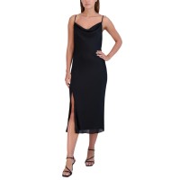 BCBGeneration Women’s Cowl Neck Sleeveless Midi Dress, Black, Small