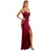  Juniors’ Ruched Mermaid Dress, Merlot, 11