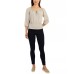 Juniors’ Textured Peasant Peplum Top, Sand, XL