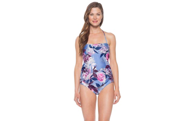  by Re Virtue Women’s Orchid Bloom V-Hem Halter Tankini Top (Multi Color, M)