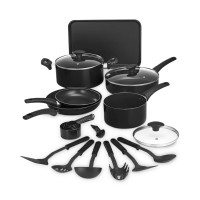 Bella 17-Pc. Cookware Sets, Black