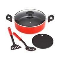 Bella 5-Pc. Nonstick Everyday Pan Set, Red