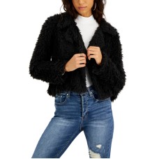 Belle du Jour Juniors Faux Fur Open Front Jacket, Black, XL