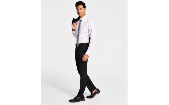  Men’s Skinny-Fit Stretch Suit Pants, Black, 30×32